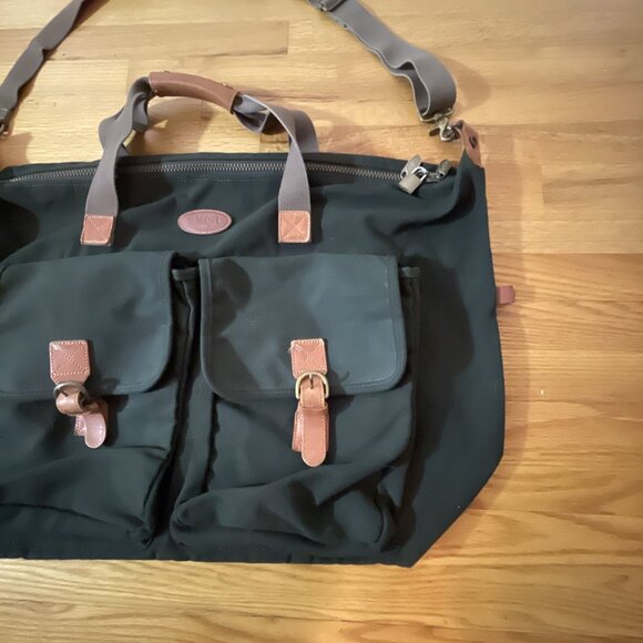 Vintage DAKOTA by TUMI Duffel Bag Weekender Canvas Genuine Leather Large Green - Picture 2 of 12